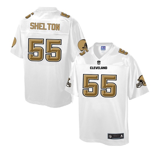 Men's Game Danny Shelton Nike Jersey White - #55 Pro Line Fashion NFL Cleveland Browns